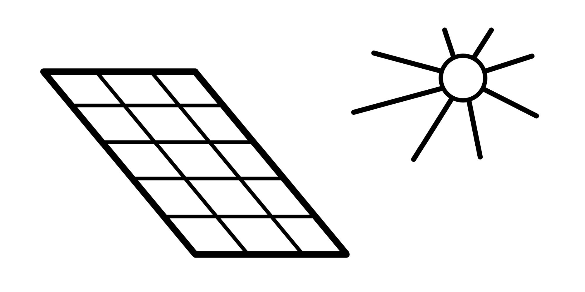 Piktogramm Photovoltaik und Sonne